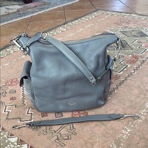 Coach Leather and Suede Shoulder Bag with Extra Coach Strap